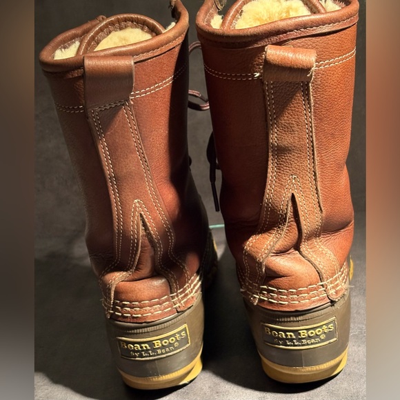 L.L. Bean Women's Bean Boots, 10" Shearling-Lined, Brown/Brown - Picture 5 of 16